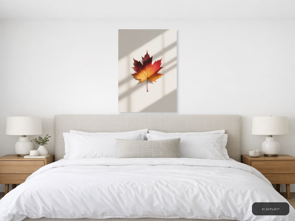 Autumn Maple Leaf Minimalist Wall Art — A1 / Bedroom
