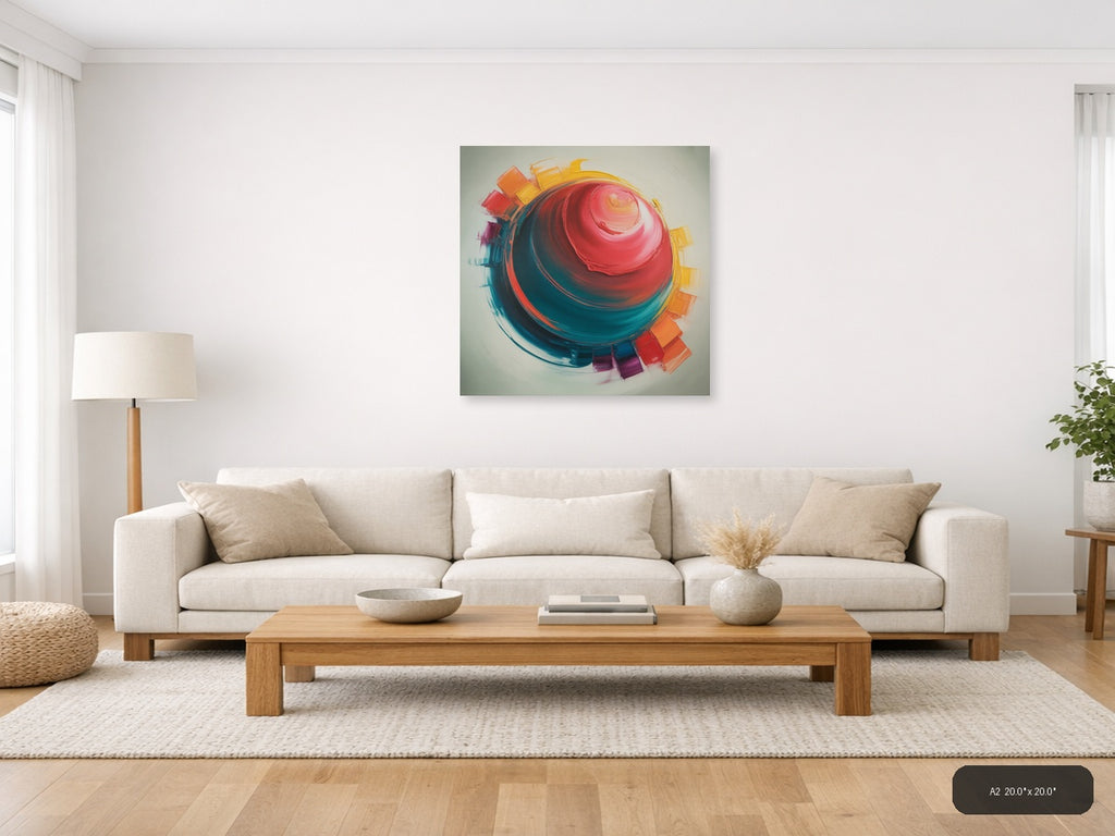 1970S — Abstract (Square) Canvas Print | Abstract Wall Art | A4 A3 A2 A1 — A2 / Living Room