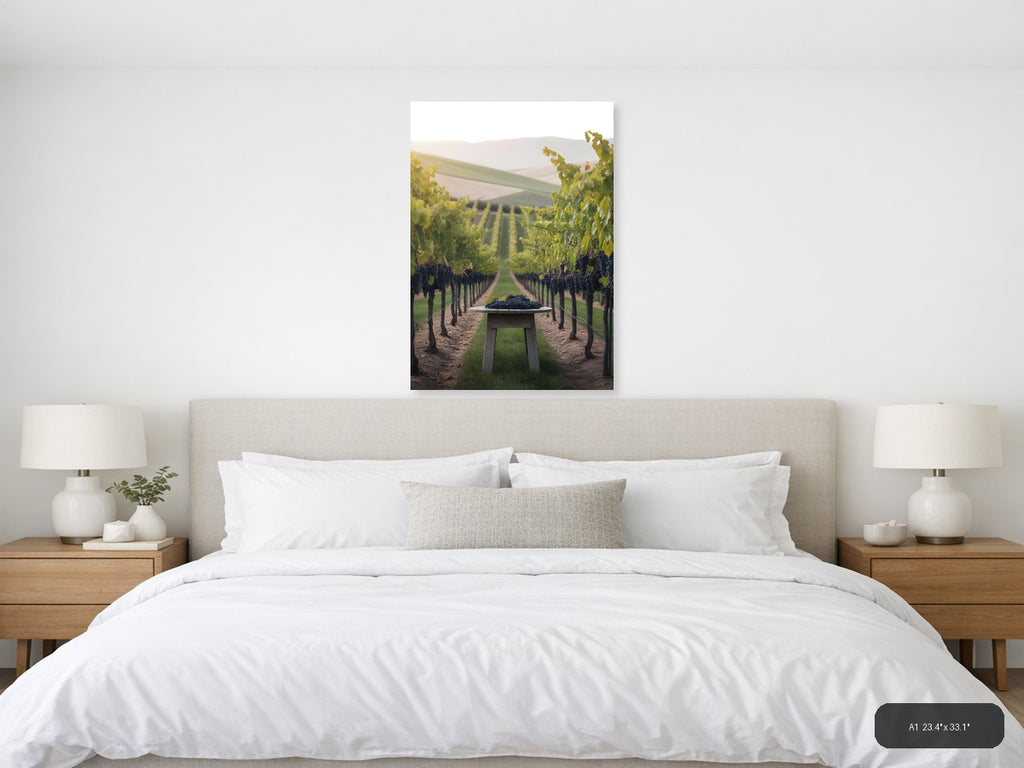 Vineyard Harvest at Sunset Minimalist Wall Art — A1 / Bedroom