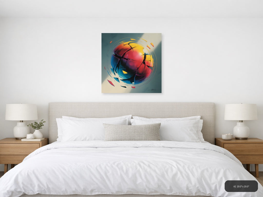Colorful Abstract Geometric Sphere Wall Art — A2 / Bedroom