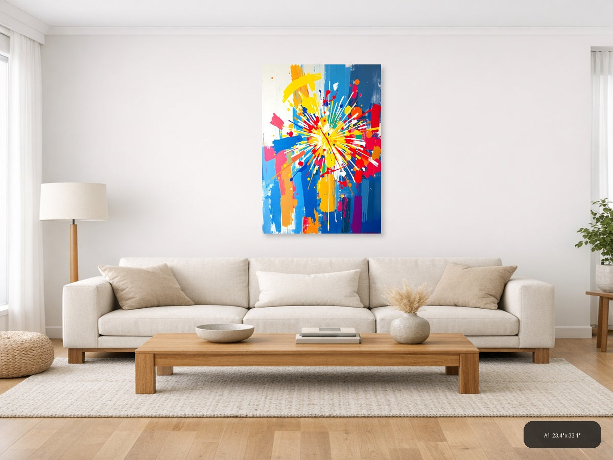 Vibrant Burst Abstract Explosion Colorful Wall Art — A1 / Living Room