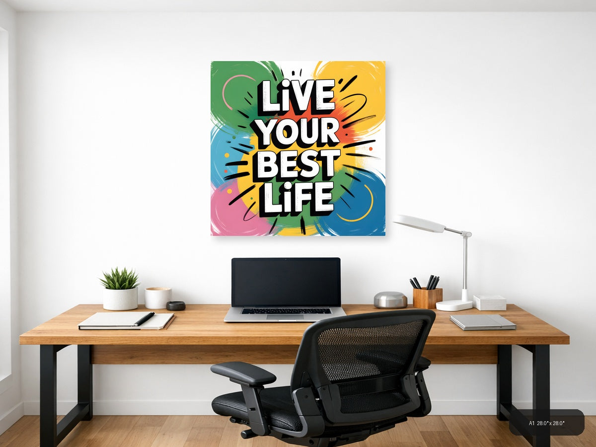 Live Your Best Life Abstract Colorful Wall Art — A1 / Office