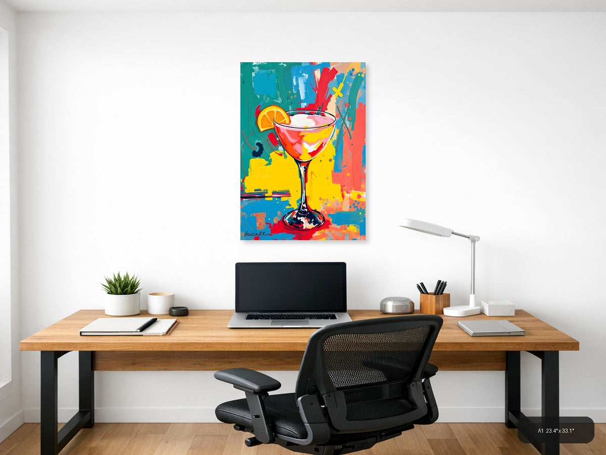 Vibrant Cocktail Abstract Pop Art Wall Art — A1 / Office