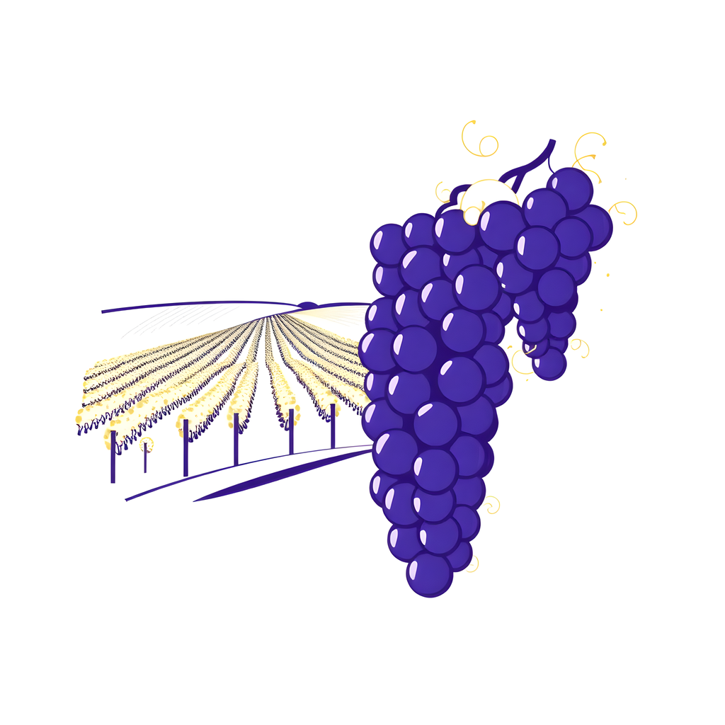 Minimalist Purple Grapes Vineyard Field Wall Art