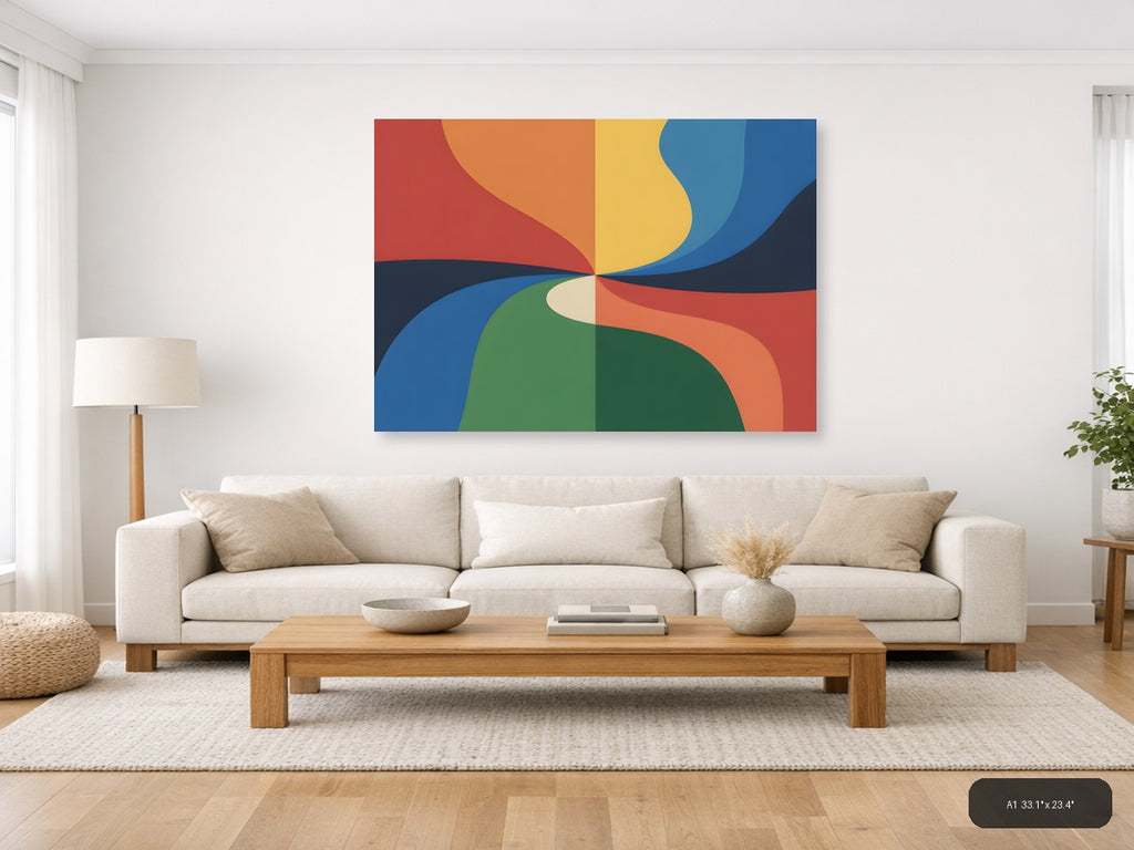 Colorful Abstract Flowing Shapes Photography Wall Art — A1 / Living Room
