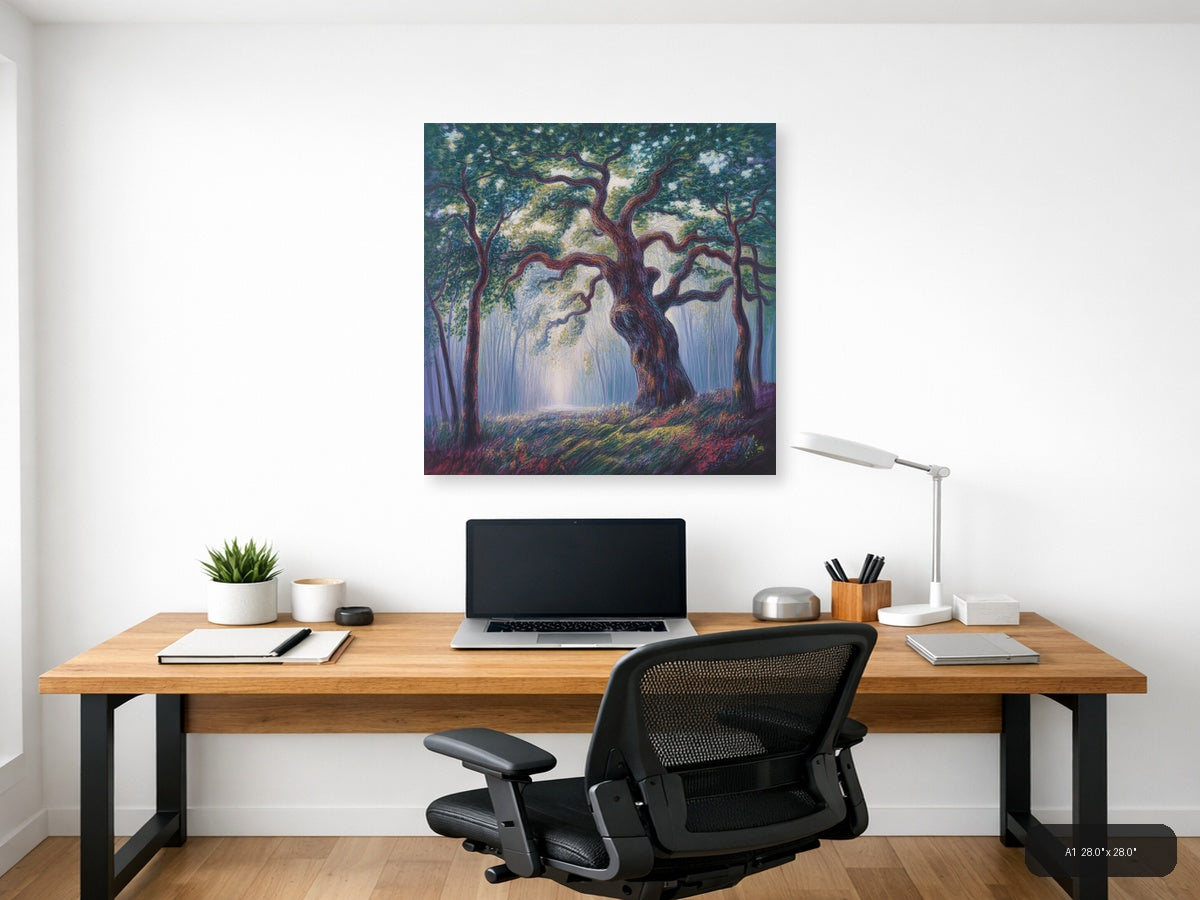 Ancient Forest Tree Landscape Abstract Wall Art — A1 / Office