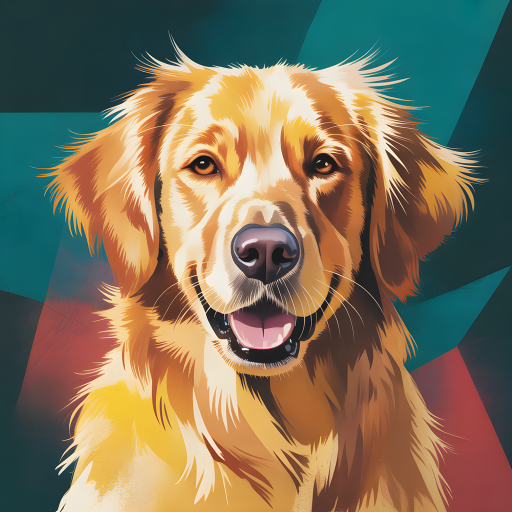 Golden Retriever Pop Art Portrait - Abstract Wall Art