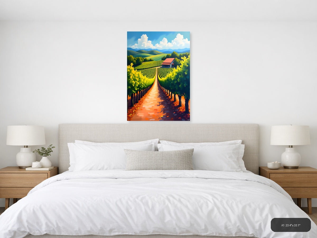 Vineyard Path Landscape Abstract Wall Art — A1 / Bedroom