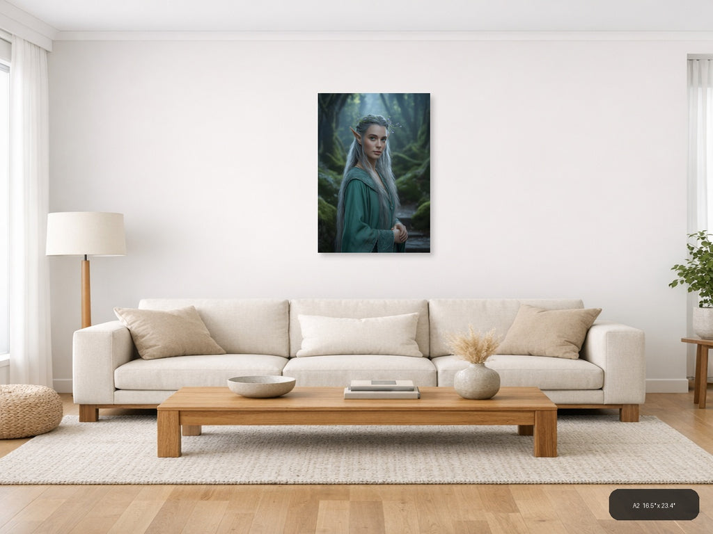Mystical Elf in Enchanted Forest Photography Wall Art — A2 / Living Room