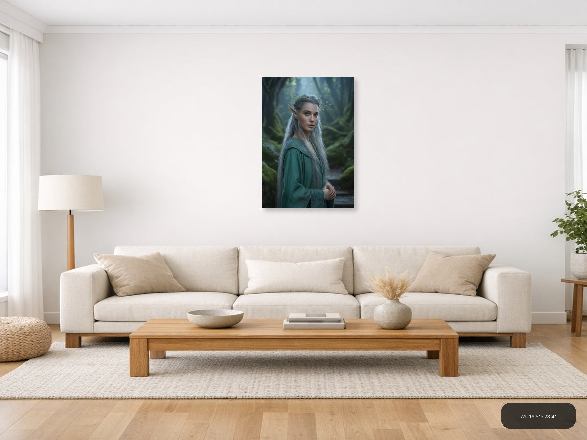 Mystical Elf in Enchanted Forest Photography Wall Art — A2 / Living Room
