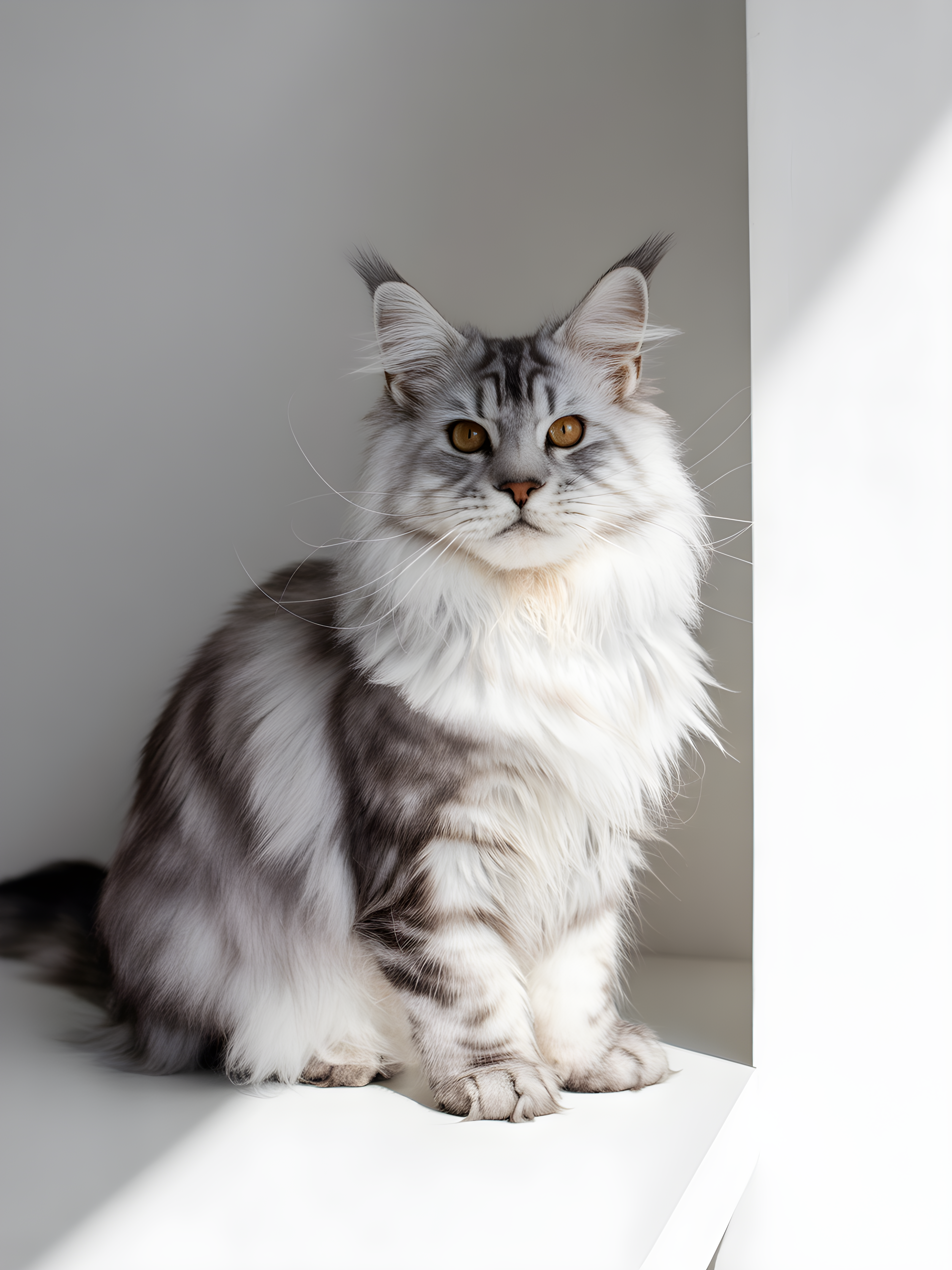 Gray Tabby Cat Portrait Minimalist Wall Art