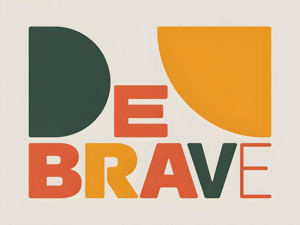 BE BRAVE Minimalist Geometric Shapes Wall Art
