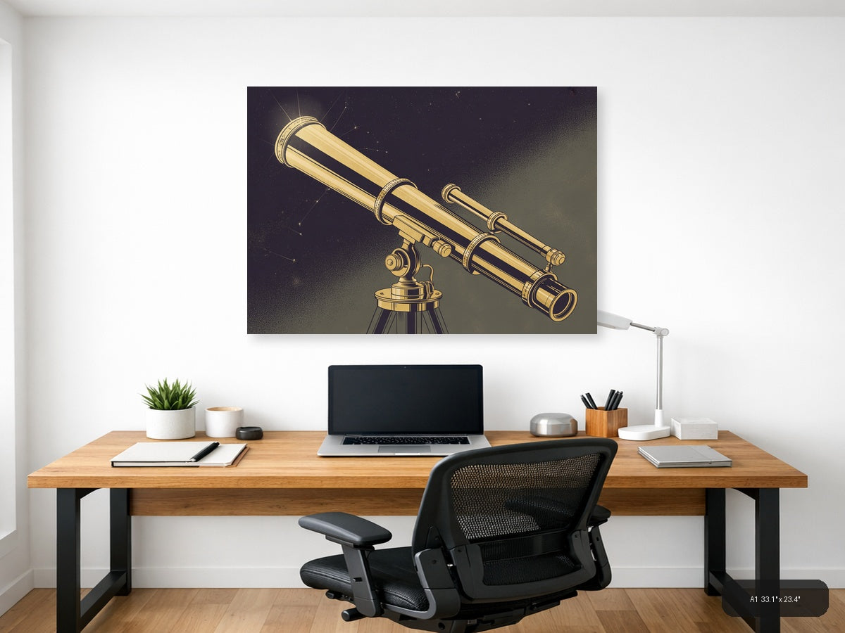 Brass — Vintage (Landscape) Canvas Print | Vintage Wall Art | A4 A3 A2 A1 — A1 / Office