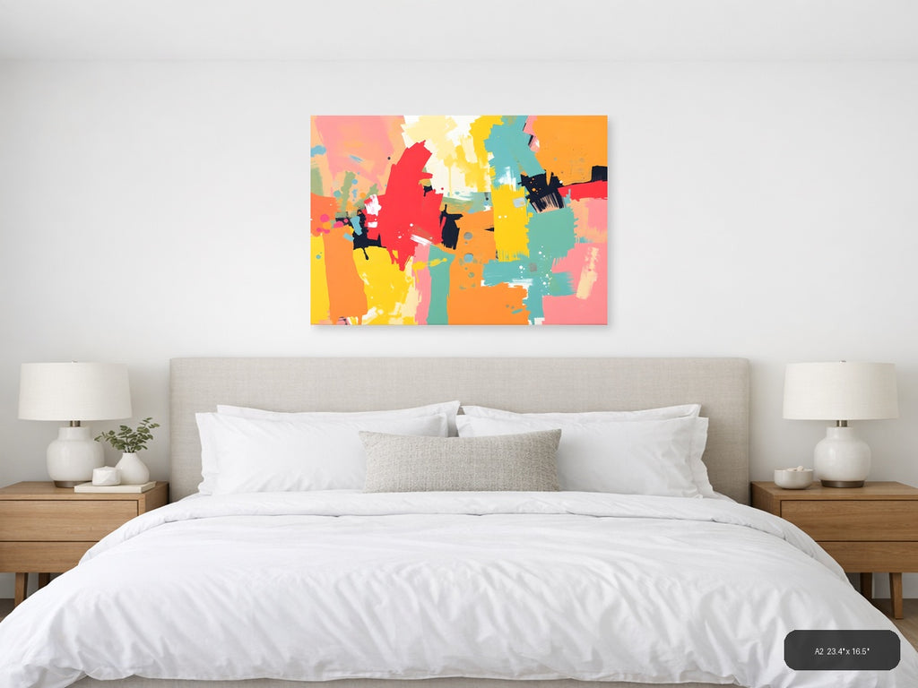 Vibrant Abstract Splatter Art | Colorful Wall Art — A2 / Bedroom