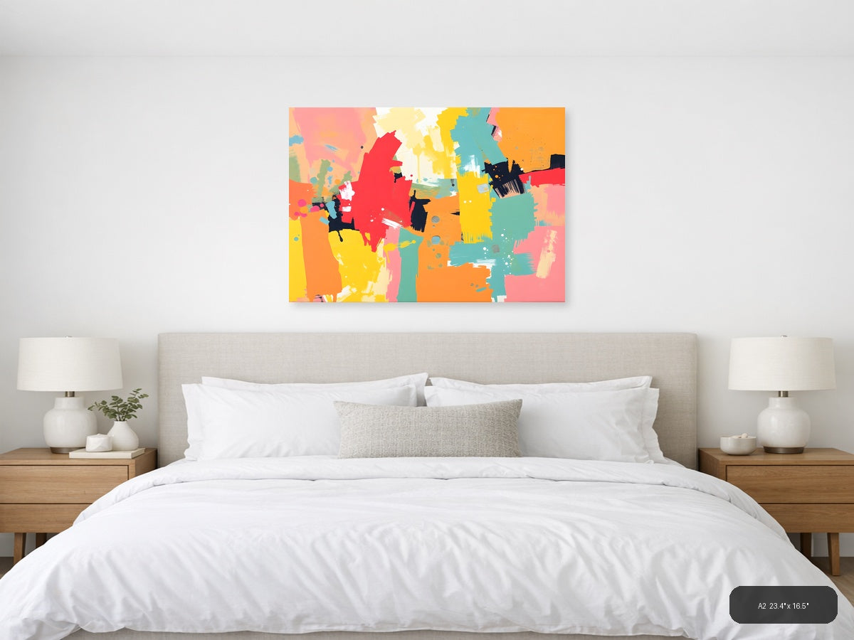 Vibrant Abstract Splatter Art | Colorful Wall Art — A2 / Bedroom