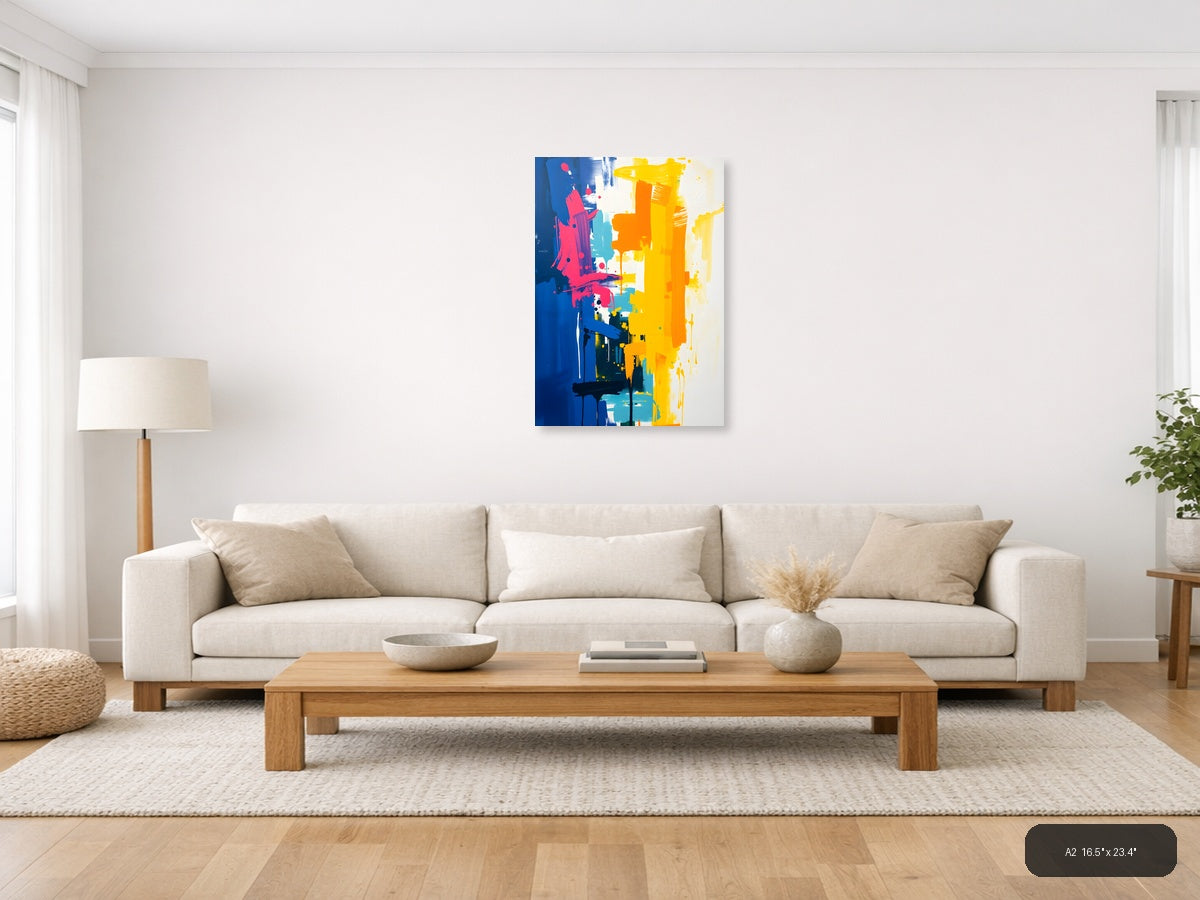 Bold Abstract Paint Splash Portrait Wall Art — A2 / Living Room