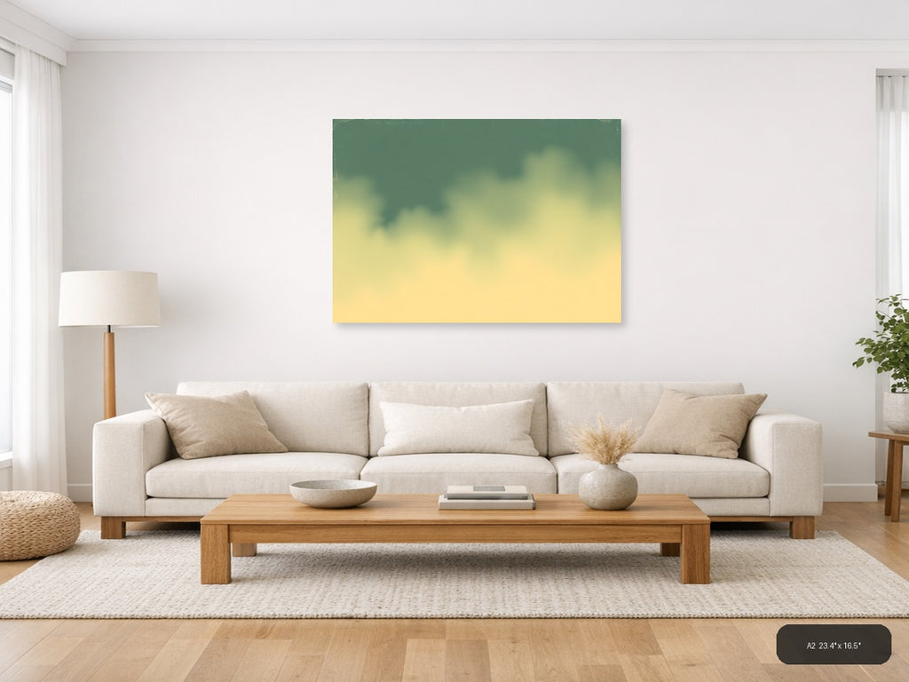 Vintage Sunset Sky Gradient Landscape Wall Art — A2 / Living Room