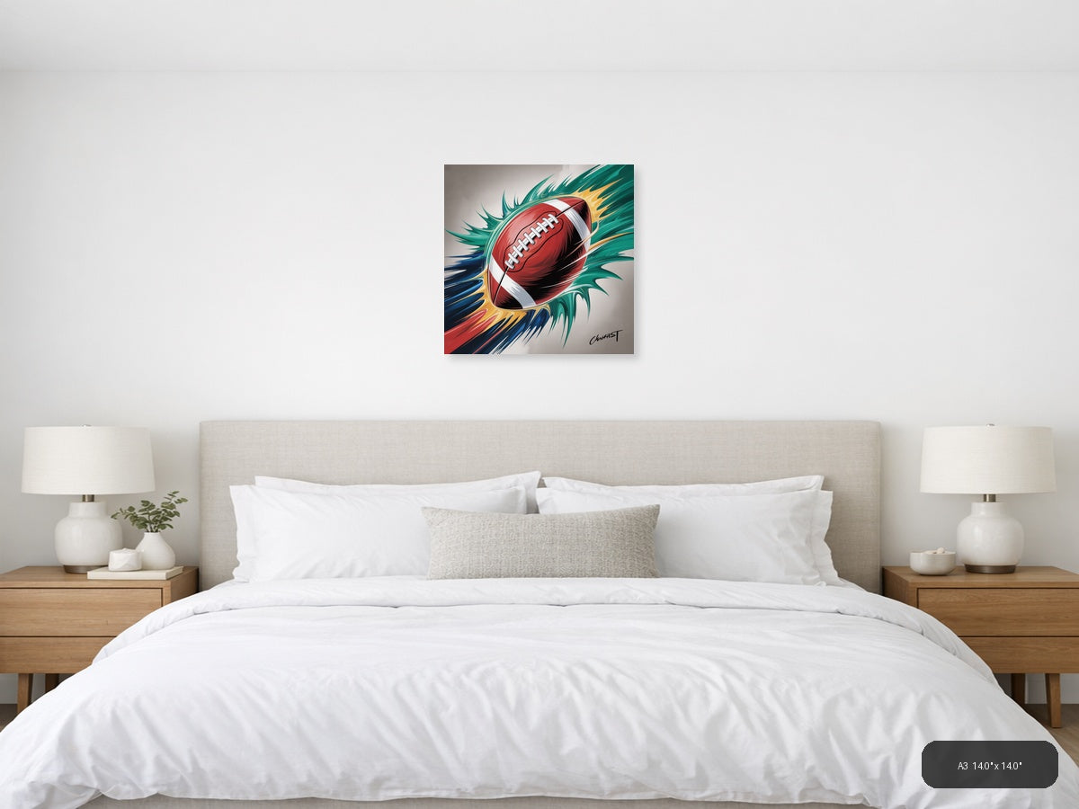 Football Prints — Abstract (Square) Canvas Print | Abstract Wall Art | A4 A3 A2 A1 — A3 / Bedroom