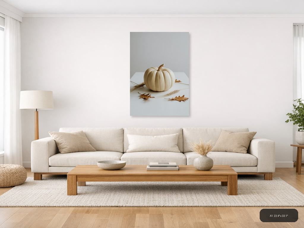 Autumn Decor — Minimalist (Portrait) Canvas Print | Minimalist Wall Art | A4 A3 A2 A1 — A1 / Living Room