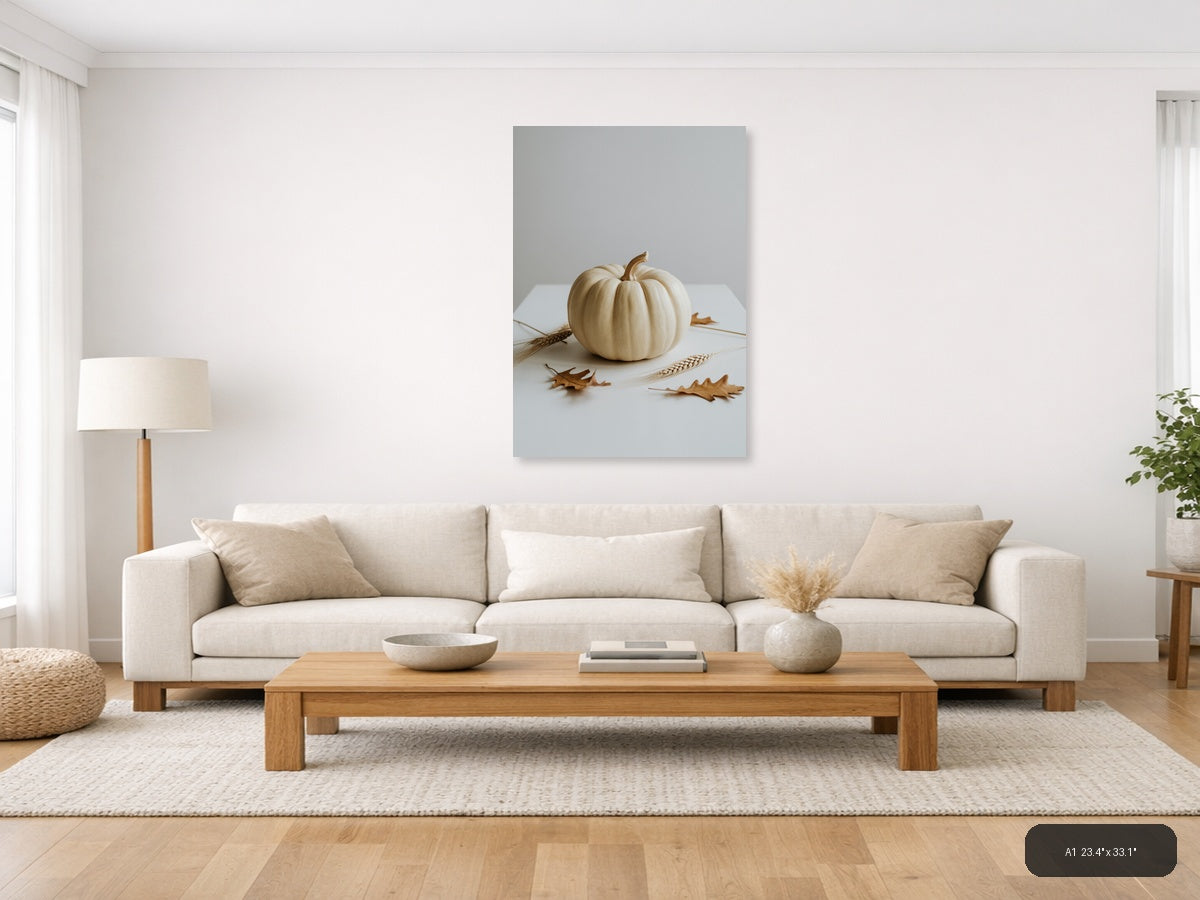 Autumn Decor — Minimalist (Portrait) Canvas Print | Minimalist Wall Art | A4 A3 A2 A1 — A1 / Living Room