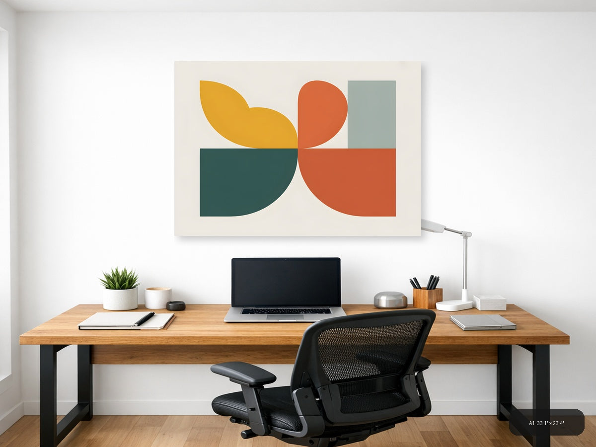 Minimalist Geometric Shapes Abstract Modern Wall Art — A1 / Office