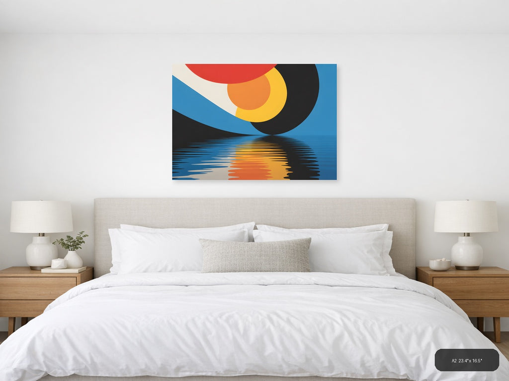 Abstract Sunset Reflection Modern Photography Wall Art — A2 / Bedroom