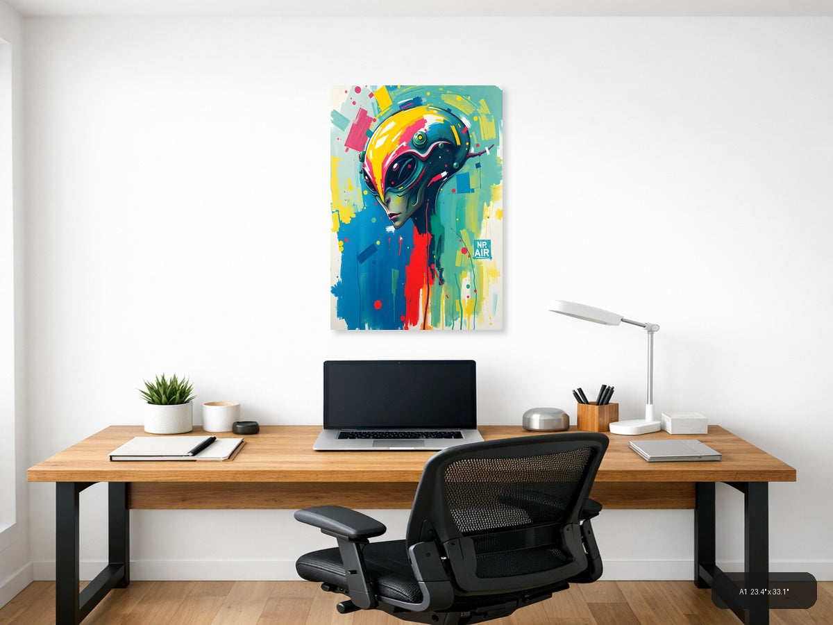 Colorful Abstract Futuristic Head Portrait Wall Art — A1 / Office