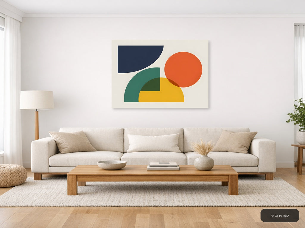 Minimalist Geometric Shapes Abstract Wall Art — A2 / Living Room