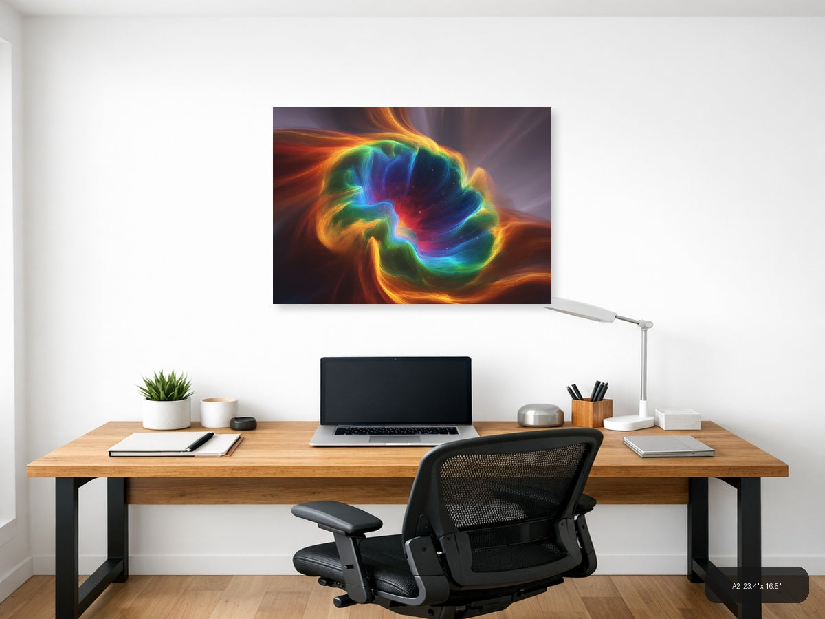 Colorful Abstract Energy Swirl Modern Wall Art — A2 / Office