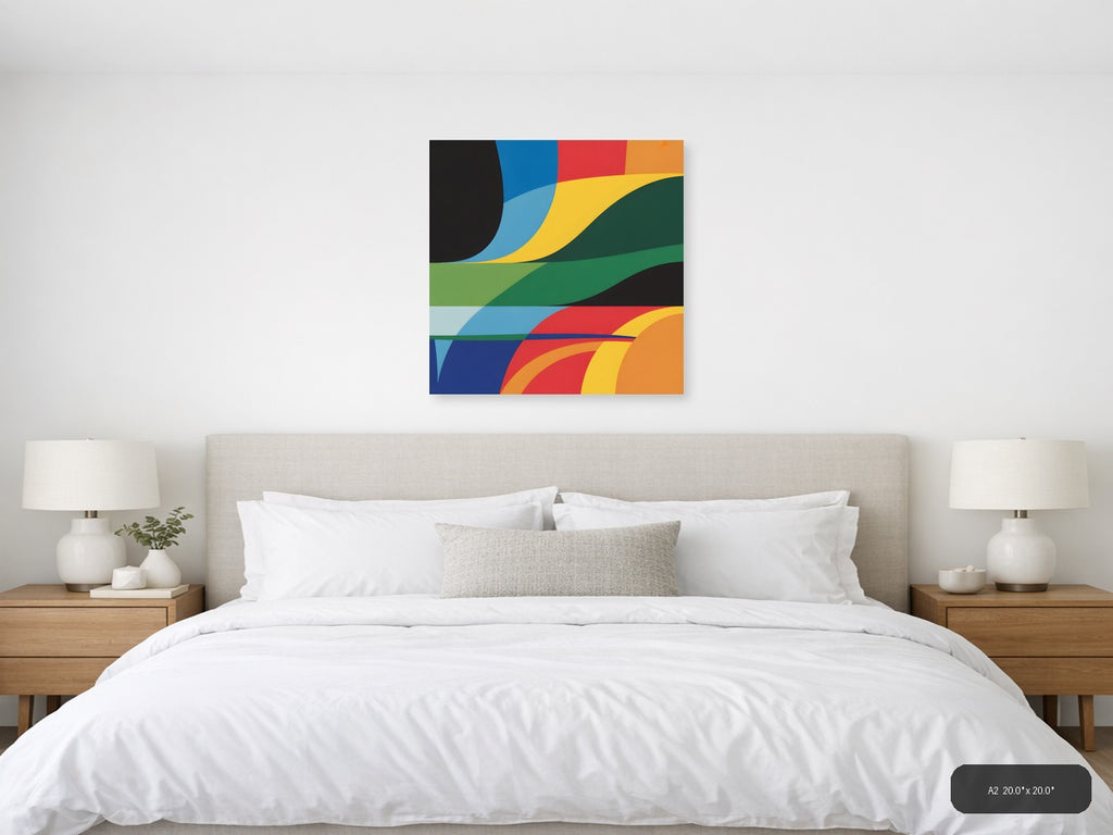 Colorful Abstract Waves Photography Wall Art — A2 / Bedroom