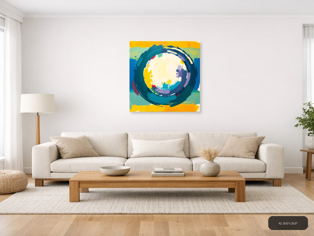 Colorful Abstract Circle with Star - Modern Wall Art — A2 / Living Room