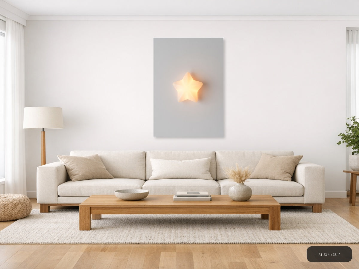Glowing Star Minimalist Wall Art — A1 / Living Room