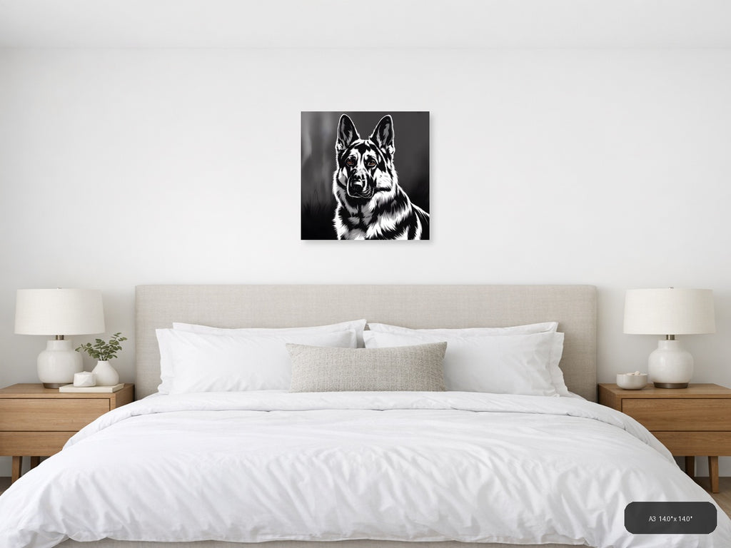Black and White Corgi Portrait Photography Wall Art — A3 / Bedroom