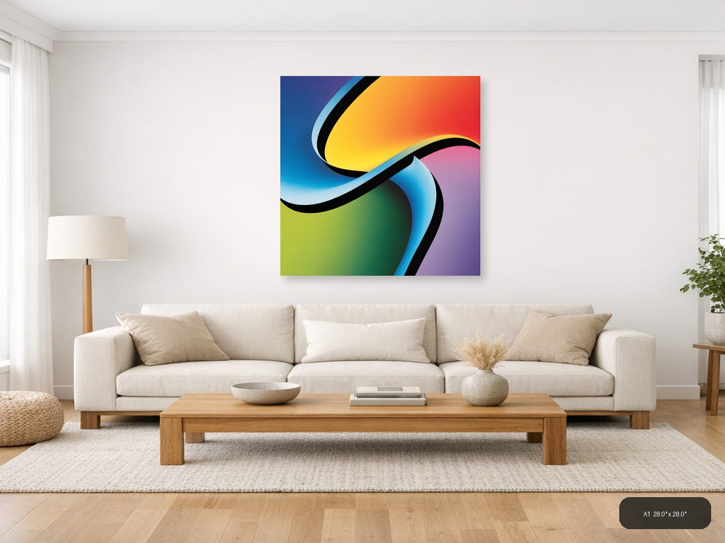 Colorful Abstract Wave Photography Wall Art — A1 / Living Room