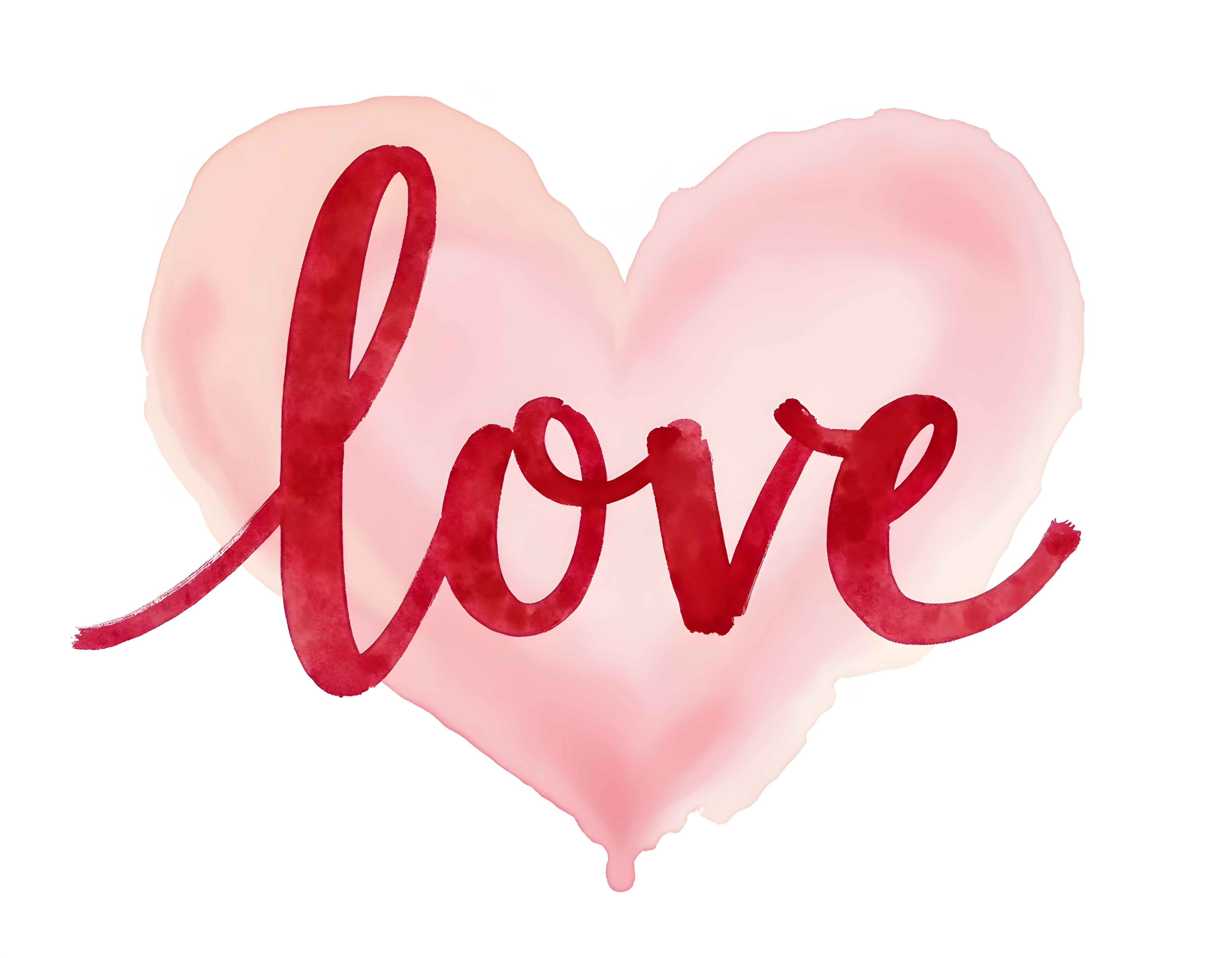 Love Red Watercolor Heart Wall Art