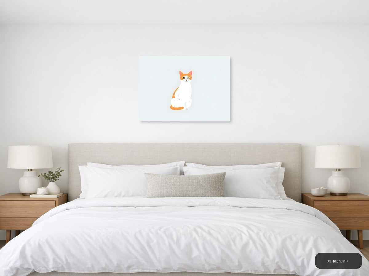 Cat Life Canvas Print | Minimalist Wall Art | A4 A3 A2 A1 — A3 (Bedroom)