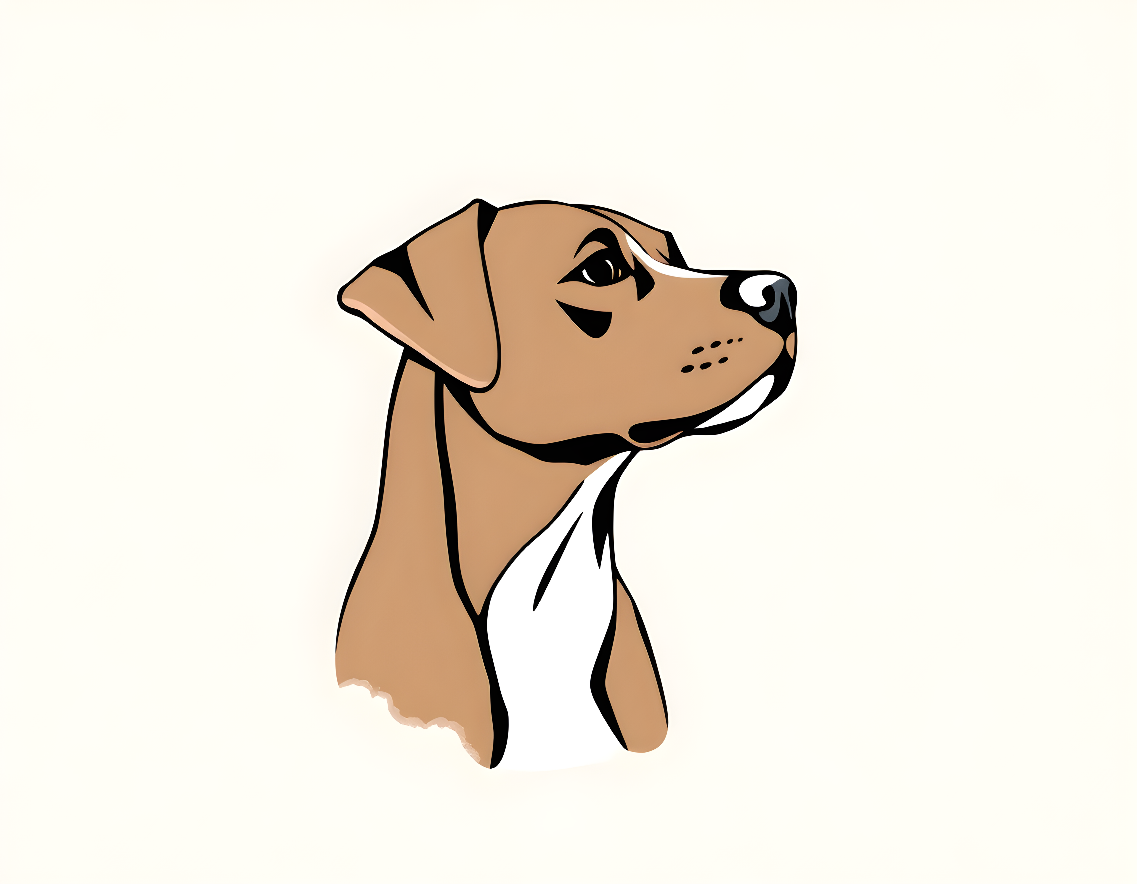 Minimalist Brown Dog Portrait Landscape Wall Art