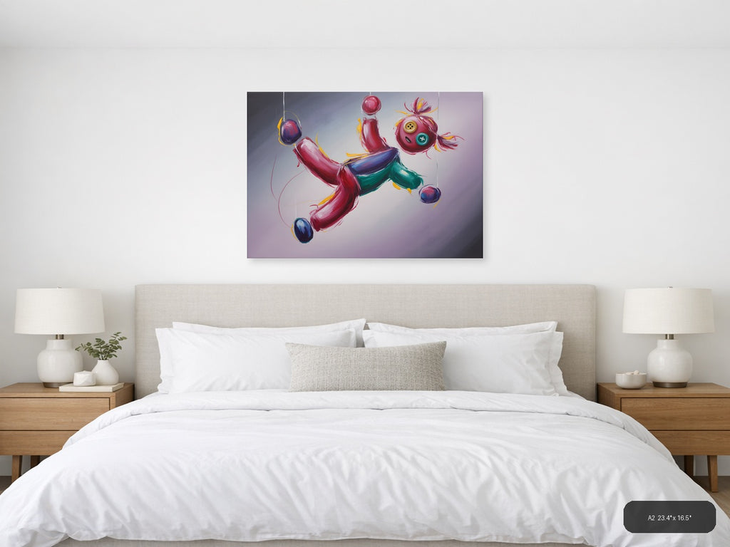 Vibrant Abstract Floating Objects Landscape Wall Art — A2 / Bedroom