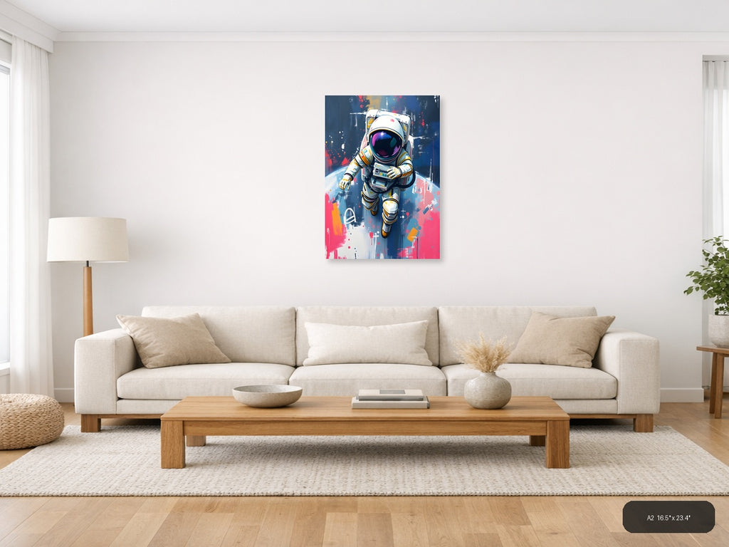 Colorful Astronaut Abstract Portrait Wall Art — A2 / Living Room