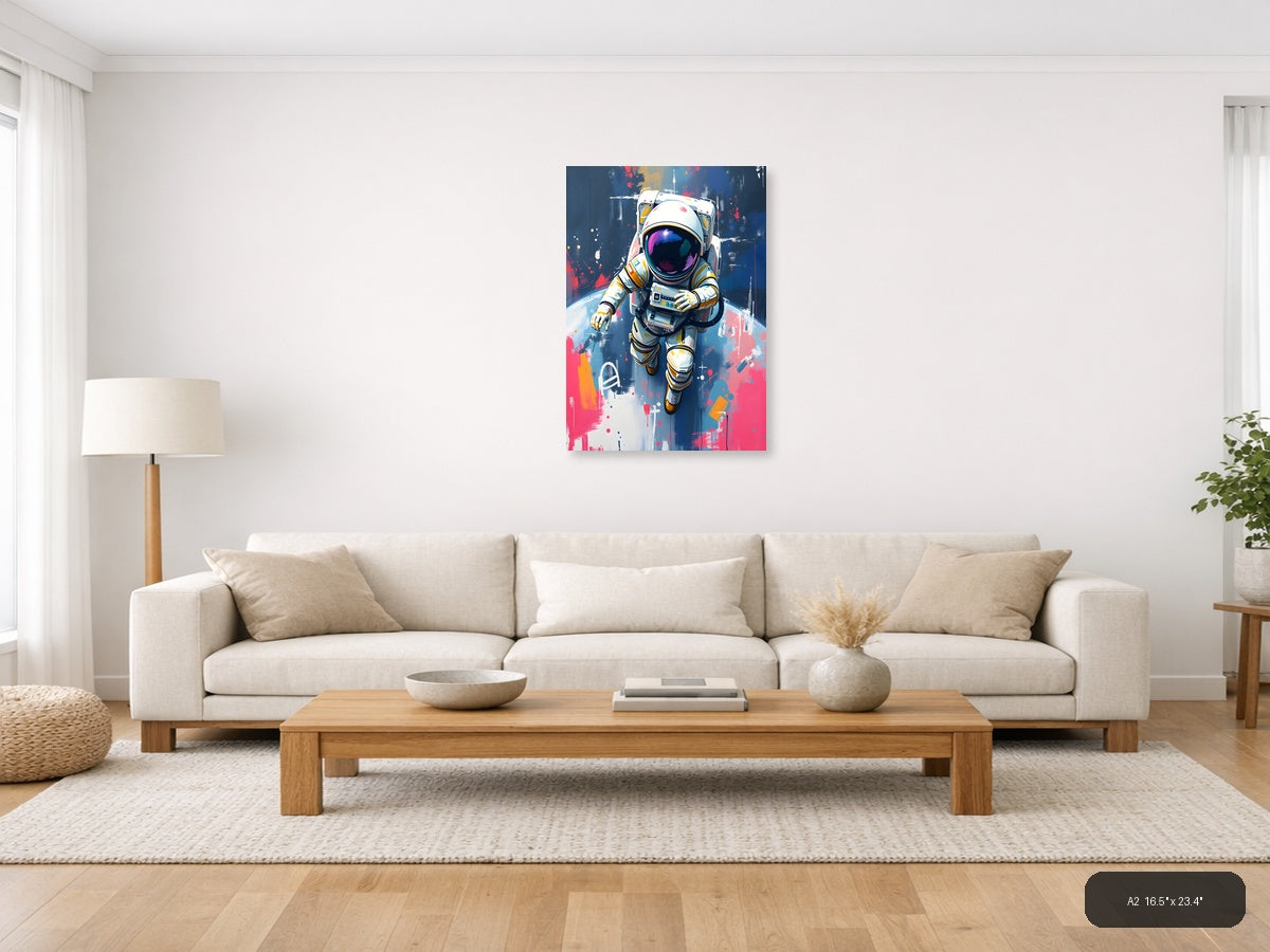 Colorful Astronaut Abstract Portrait Wall Art — A2 / Living Room