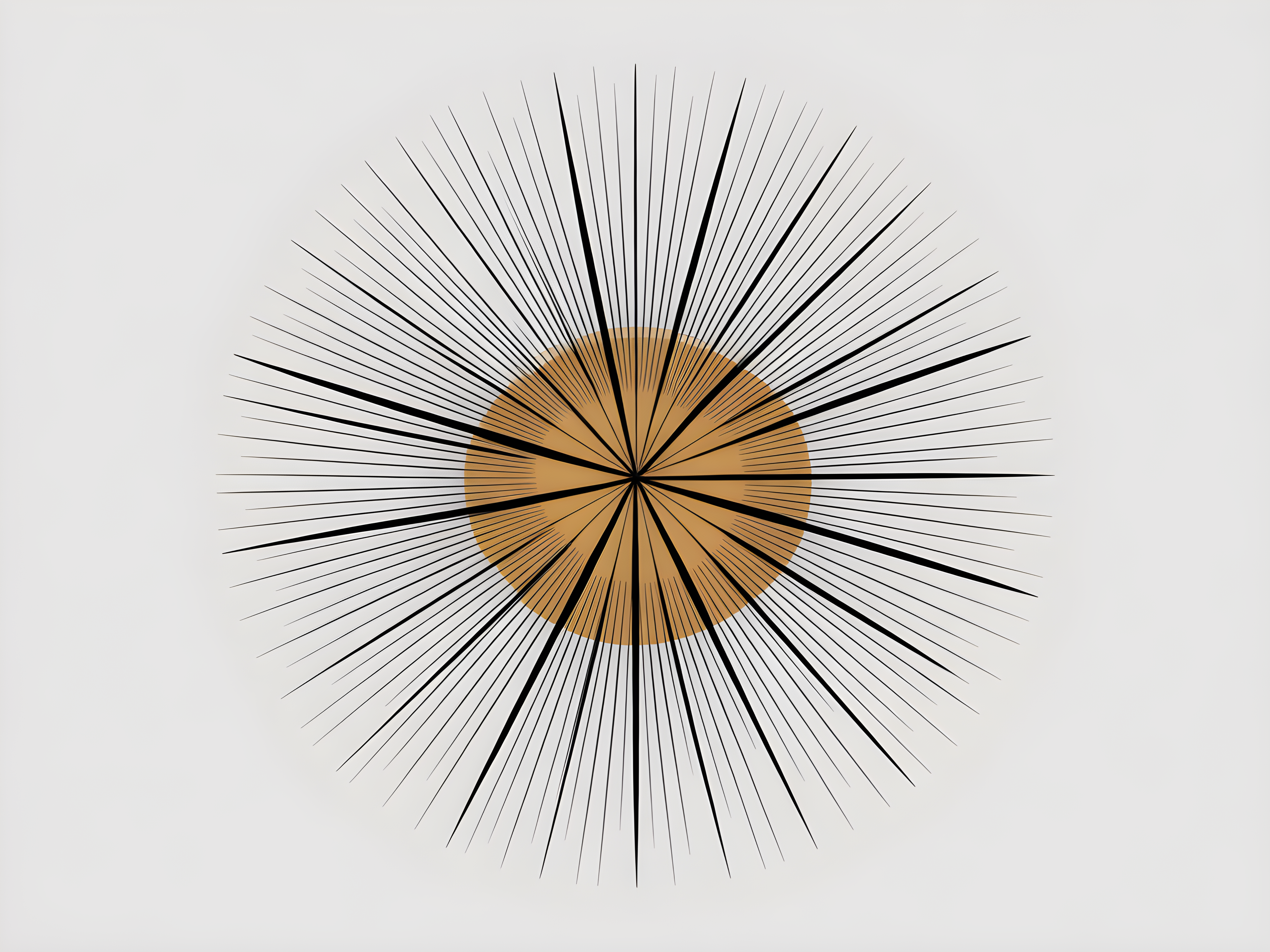 Abstract Sunburst Line Art with Bronze Center Wall Art