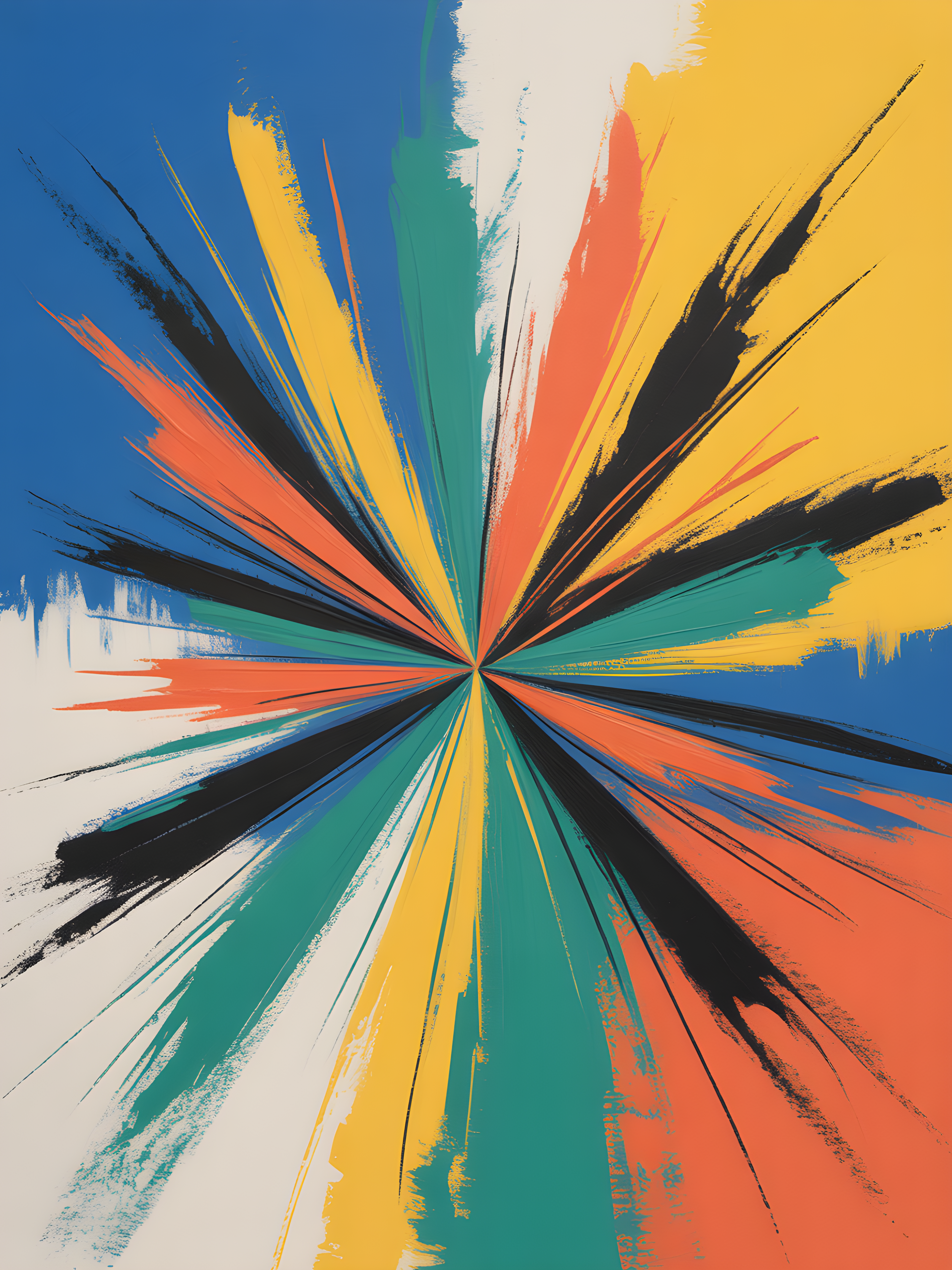 Colorful Radial Burst Abstract Modern Wall Art