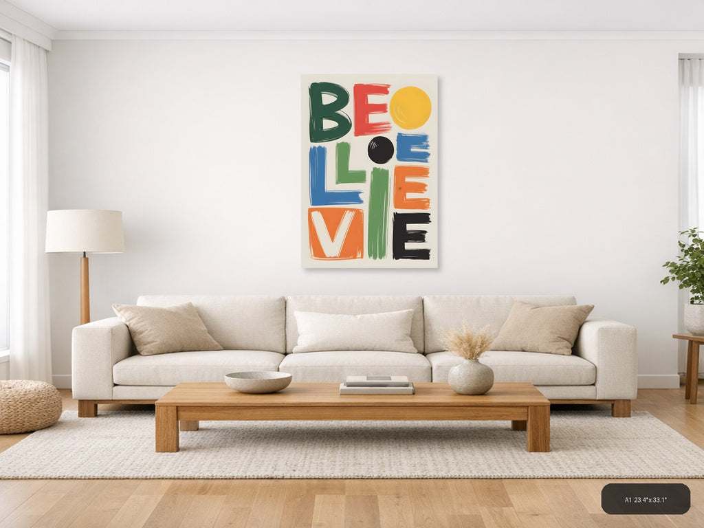 Be Yourself Abstract Geometric Colorful Wall Art — A1 / Living Room