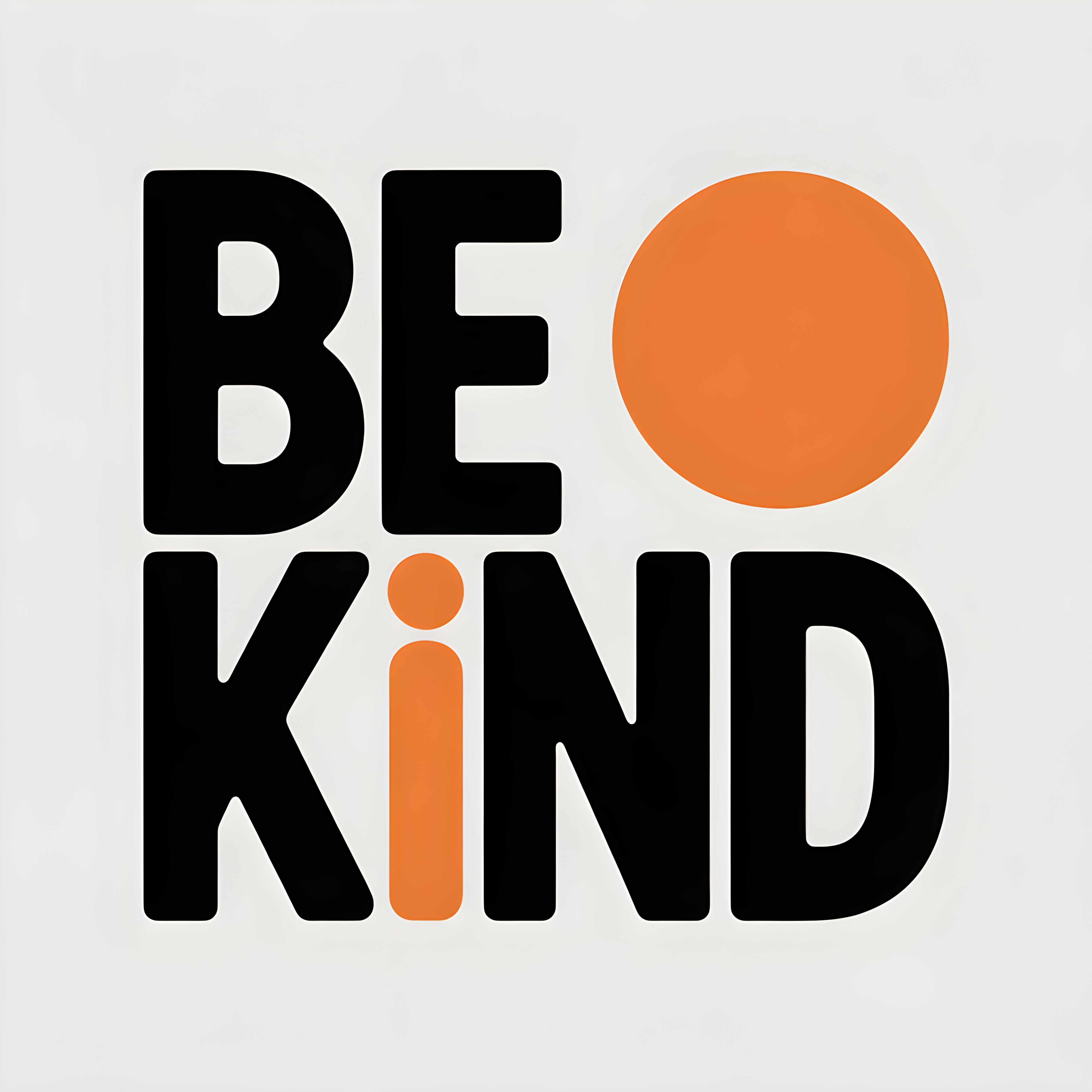 Be Kind Minimalist Orange Circle Wall Art