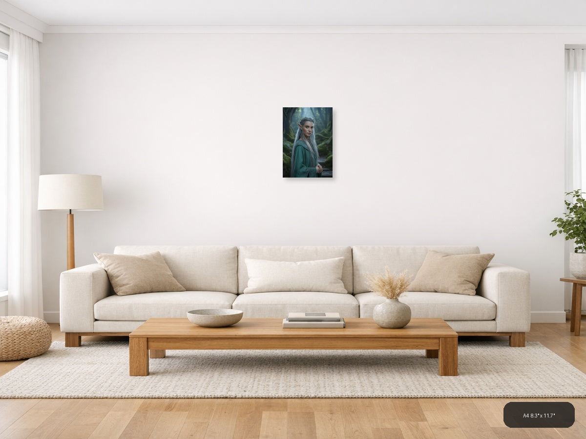 Mystical Elf in Enchanted Forest Photography Wall Art — A4 / Living Room