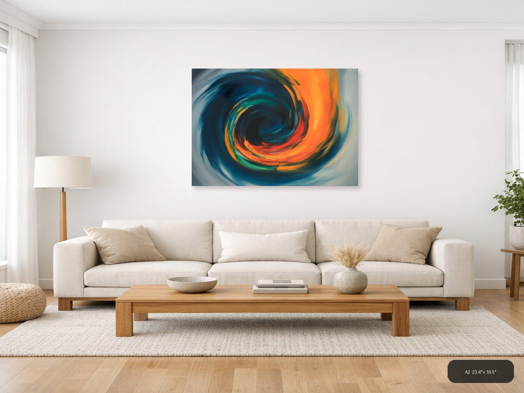 Vibrant Abstract Spiral Motion Modern Wall Art — A2 / Living Room