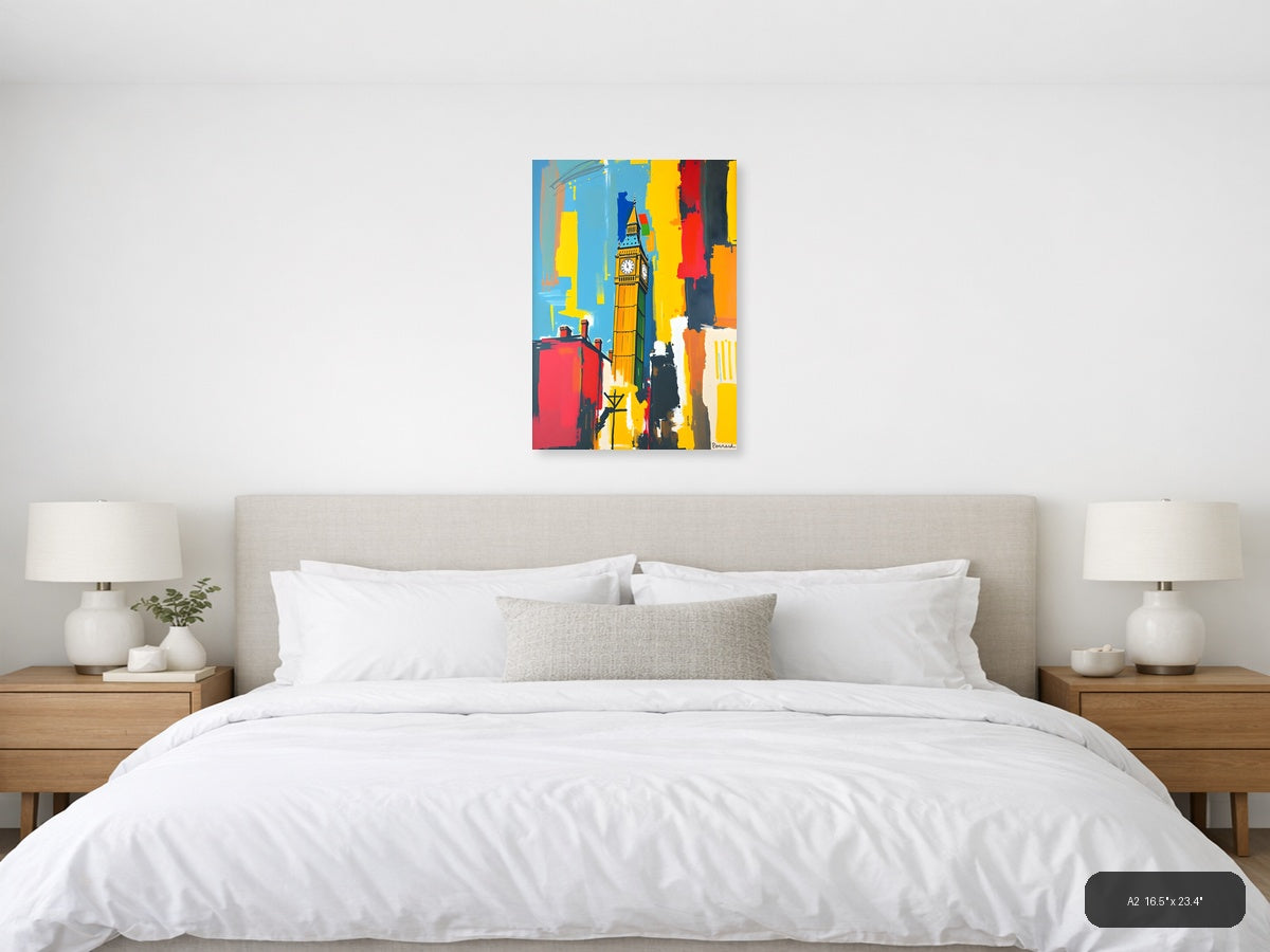 Big Ben London Abstract Colorful Pop Art Wall Art — A2 / Bedroom