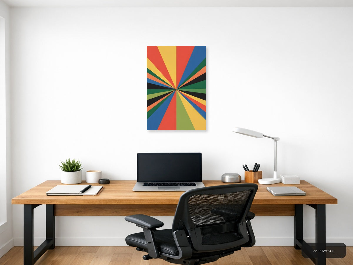 Colorful Radial Sunburst Rays Abstract Photography Wall Art — A2 / Office