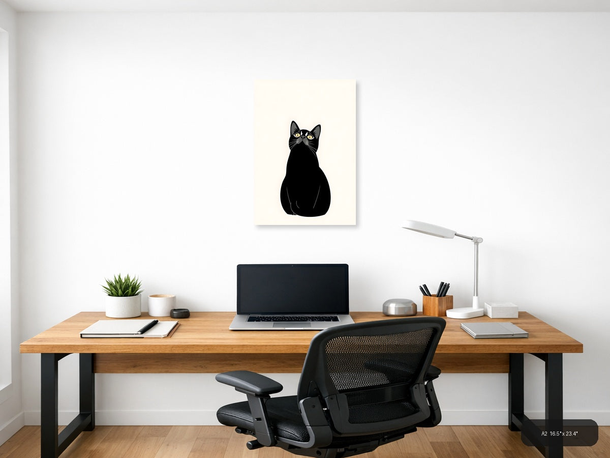 Cat Life Canvas Print | Minimalist Wall Art | A4 A3 A2 A1 — A2 (Office)