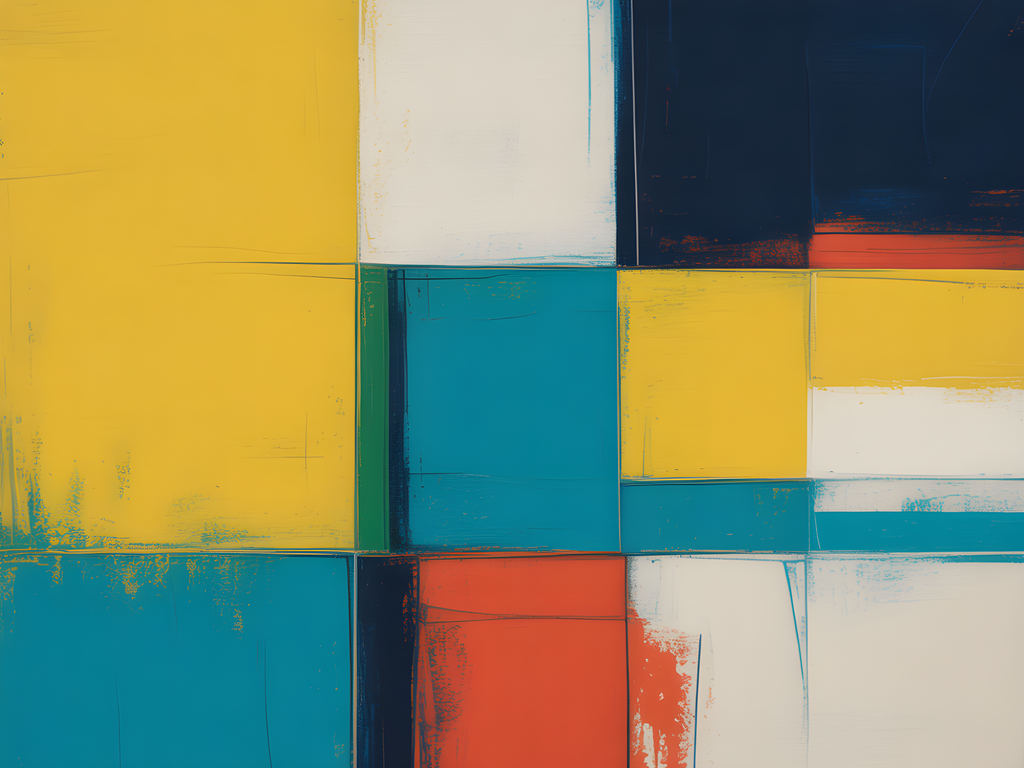 Colorful Geometric Blocks Abstract Canvas Wall Art